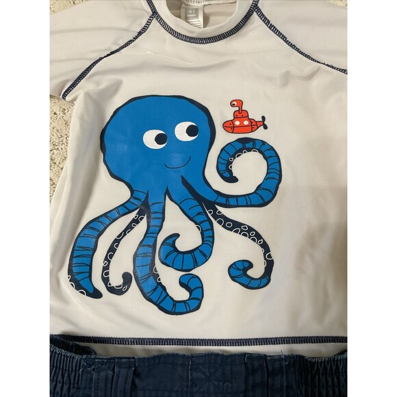 Boys Carter’s T-Shirt(4t) White & Circo Pull-on Shorts(3t) Blue Set - Picture 7 of 15